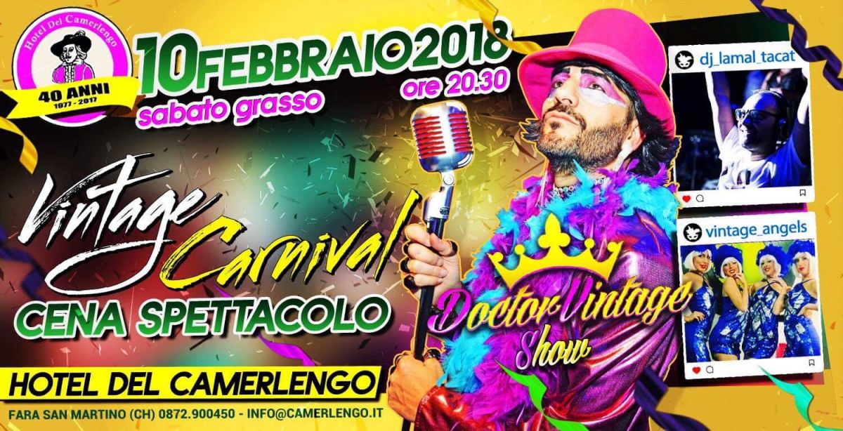 CENA di CARNEVALE "DOCTOR VINTAGE & SABATO GRASSO"